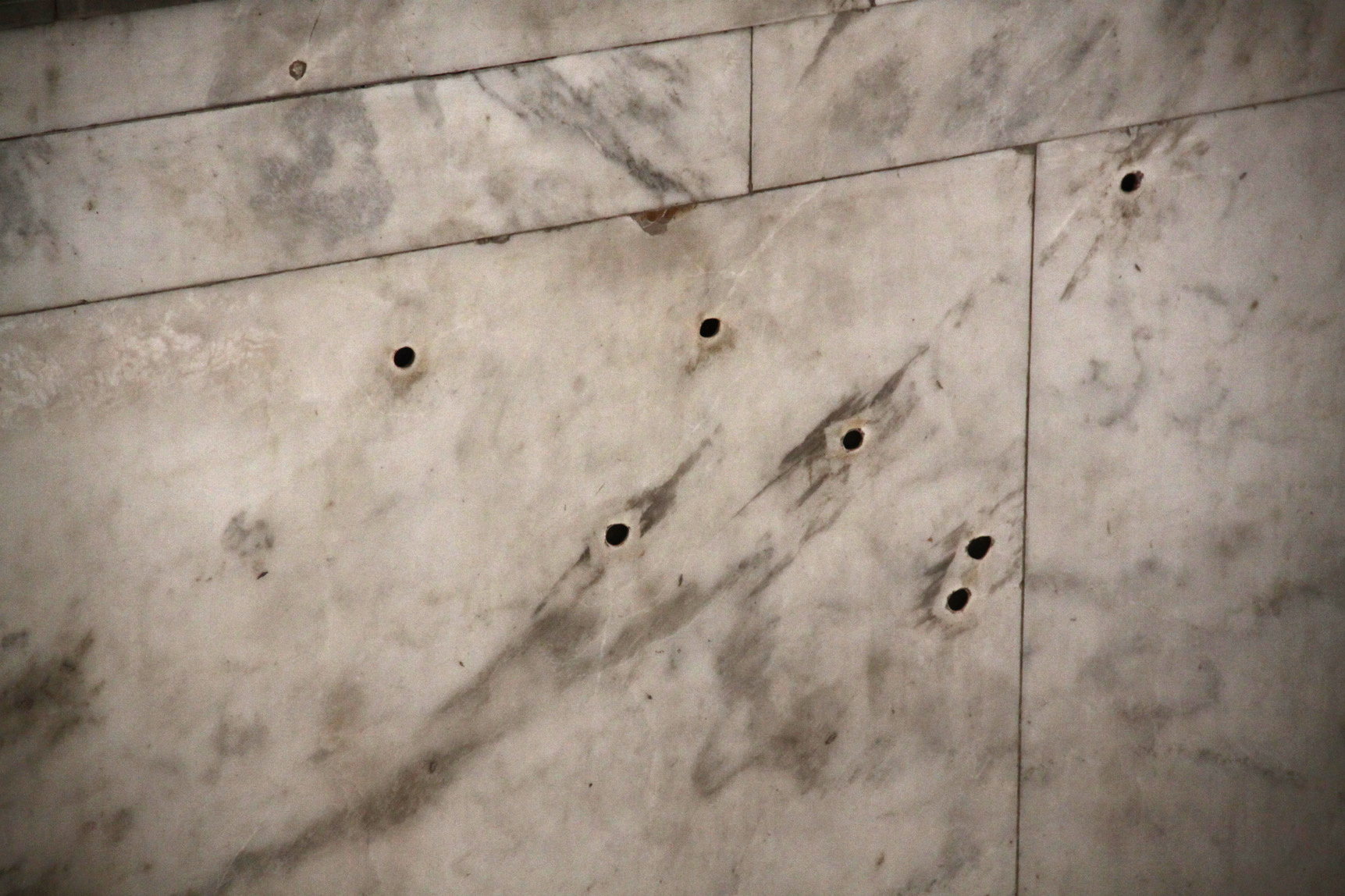 Bullet holes in the Museum of the Revolution